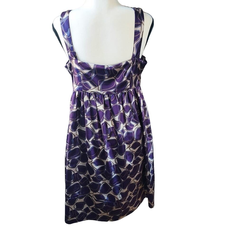 Vertigo Paris Sleeveless A-line Purple Geometric Mini Dress Pockets Size Medium - Picture 3 of 9